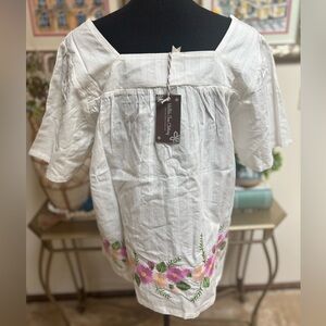 NEW Matilda Jane Blouse Enchanted Garden Floral Pink Embroidered Boho Top SZ S-M